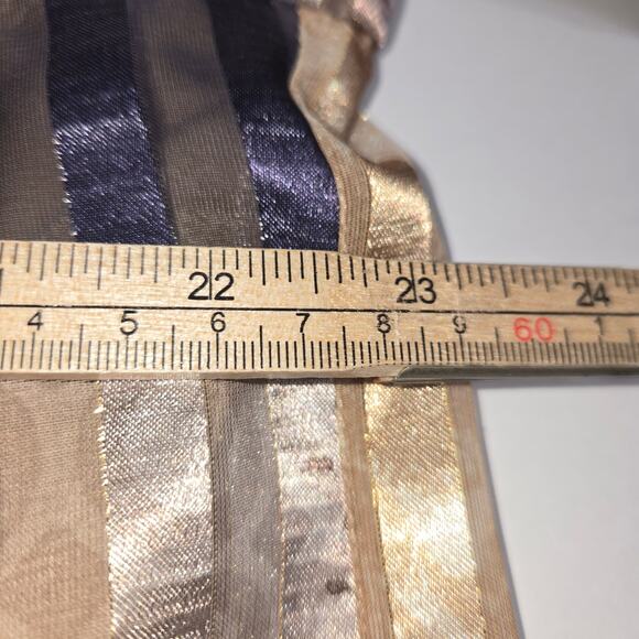 R&M Richards Womens Size 18 Twofer Blouse Patchwork Artsy Classic Glam Metallic - Picture 9 of 11